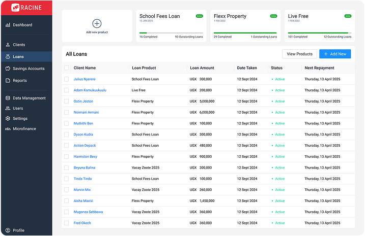 Racine Dashboard